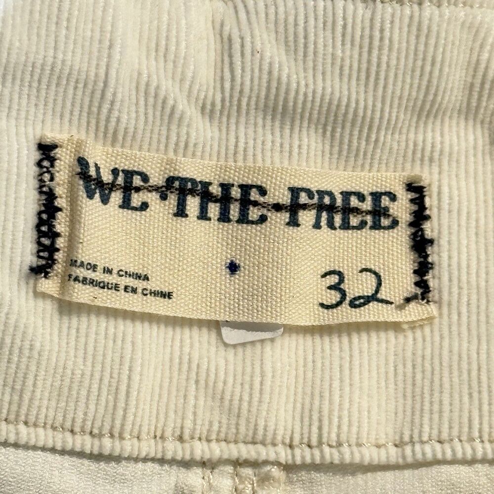 NWT We The Free People Size 32 Jayde Cord Flare Jeans High Rise Stretch White - Picture 15 of 16